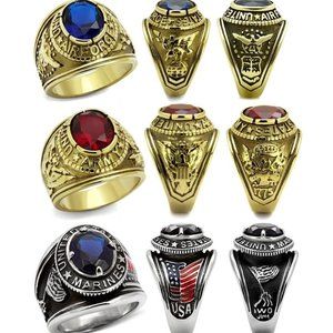 Stainless Steel Ring- Air Force, Army, Marines
